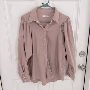 Mango Puff Sleeve Denim Shirt